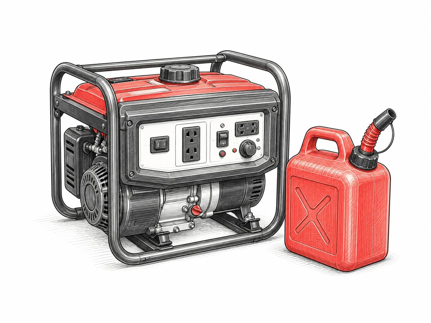 The portable generator that powers the microwave and air conditioning